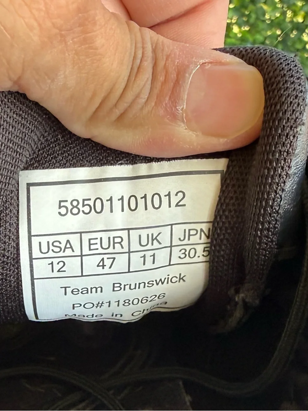 Team Brunswick Men’s Size 12 Black Leather Performance Bowling Shoes